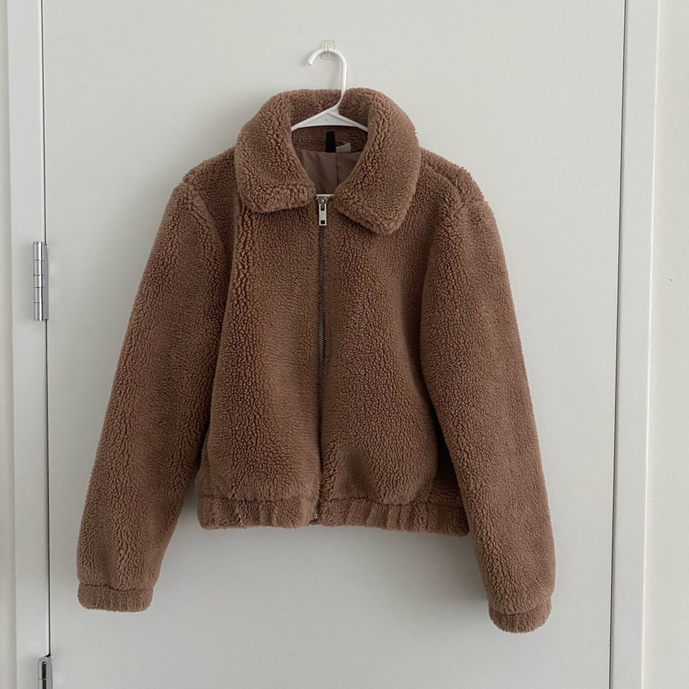 H&M Brown Teddy Jacket. Size Small.